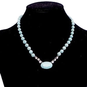 MONET RHNESTONE SEAFOAM BEADED PENDANT NEC…